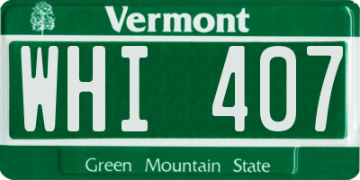 VT license plate WHI407