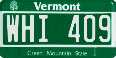 VT license plate WHI409