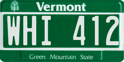 VT license plate WHI412
