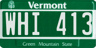 VT license plate WHI413