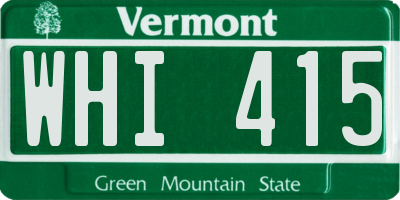 VT license plate WHI415