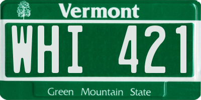 VT license plate WHI421