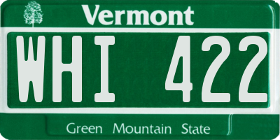 VT license plate WHI422