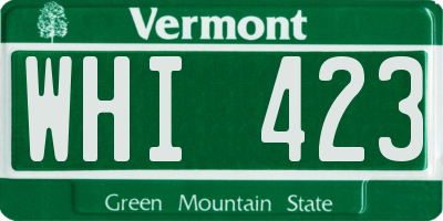 VT license plate WHI423