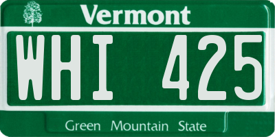 VT license plate WHI425