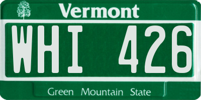 VT license plate WHI426