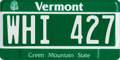 VT license plate WHI427