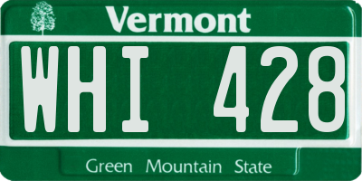 VT license plate WHI428
