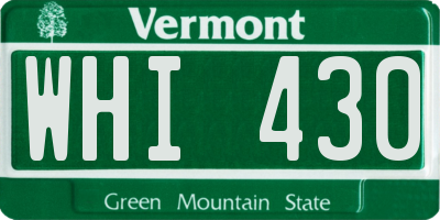 VT license plate WHI430