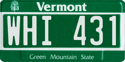 VT license plate WHI431