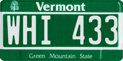 VT license plate WHI433