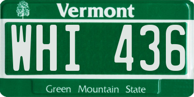 VT license plate WHI436