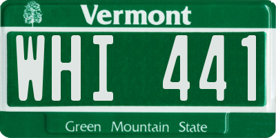 VT license plate WHI441