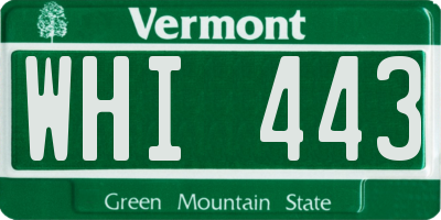 VT license plate WHI443