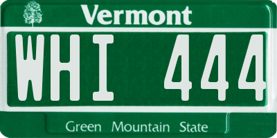 VT license plate WHI444