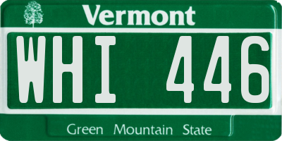 VT license plate WHI446
