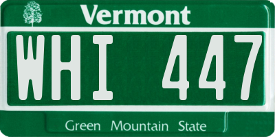 VT license plate WHI447