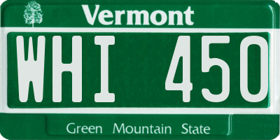 VT license plate WHI450