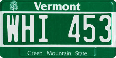 VT license plate WHI453