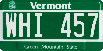 VT license plate WHI457