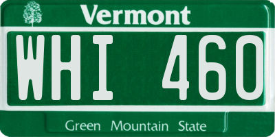 VT license plate WHI460