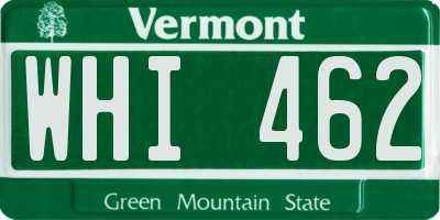 VT license plate WHI462