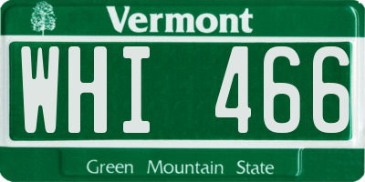 VT license plate WHI466