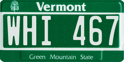 VT license plate WHI467