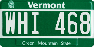 VT license plate WHI468