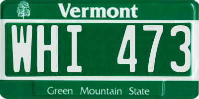 VT license plate WHI473