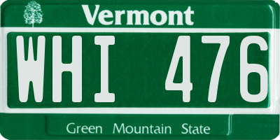 VT license plate WHI476