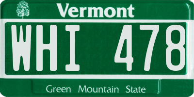 VT license plate WHI478