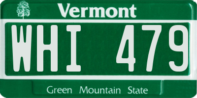 VT license plate WHI479