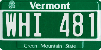 VT license plate WHI481
