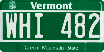 VT license plate WHI482
