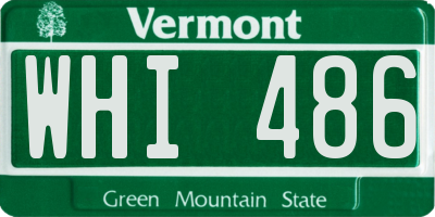 VT license plate WHI486
