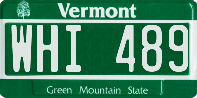 VT license plate WHI489