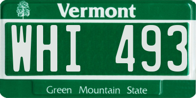 VT license plate WHI493