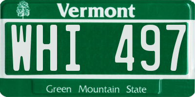 VT license plate WHI497