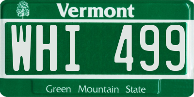 VT license plate WHI499