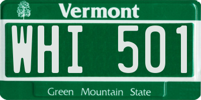 VT license plate WHI501