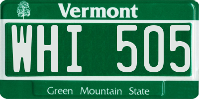 VT license plate WHI505