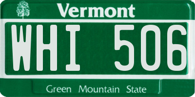 VT license plate WHI506