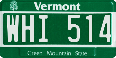 VT license plate WHI514