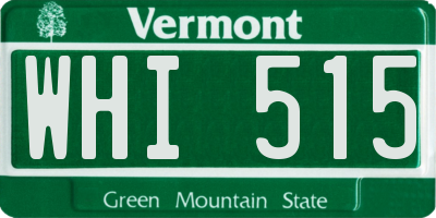 VT license plate WHI515