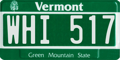 VT license plate WHI517