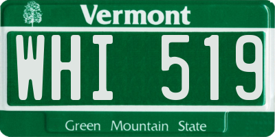 VT license plate WHI519