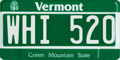 VT license plate WHI520