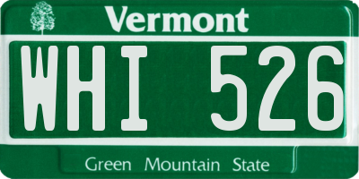 VT license plate WHI526