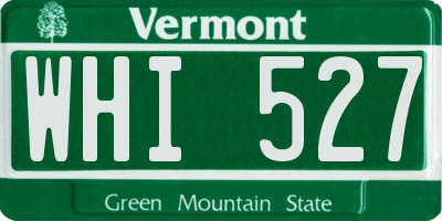 VT license plate WHI527
